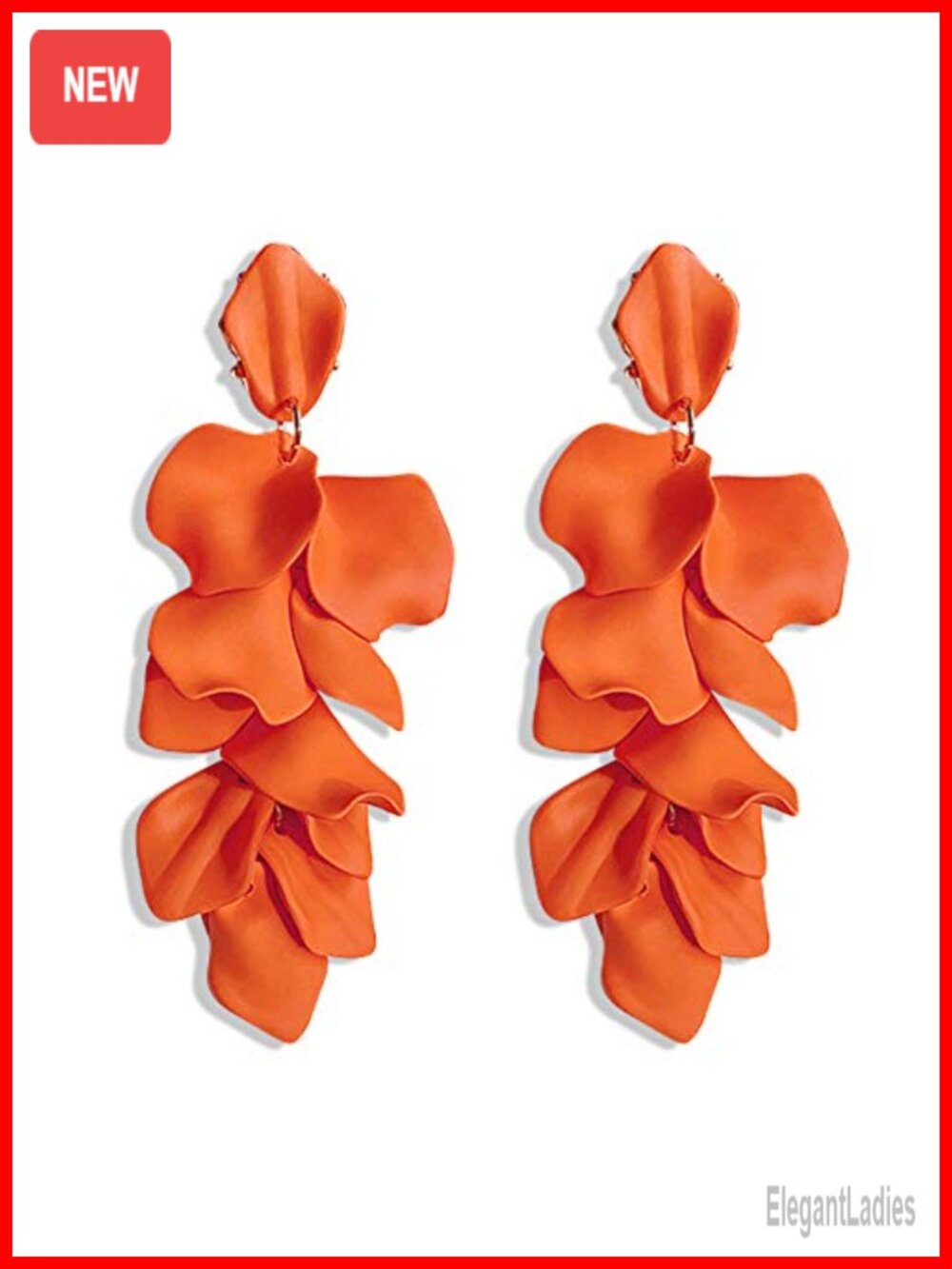 Acrylic Rose Petal Dangle Earrings Drop Statement Floral Tassel Women